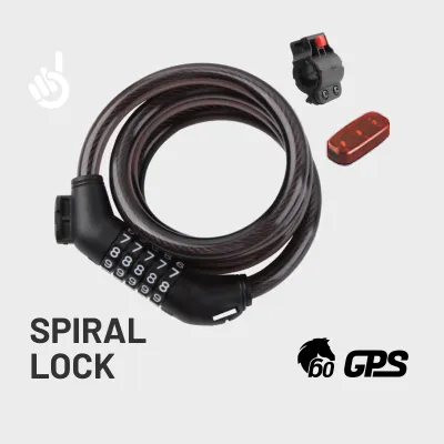 Golden Pistol Sixty Spiral Bike Lock 5-Digit Combination Anti-Shear Strong Coil Cable Quick Release Portable