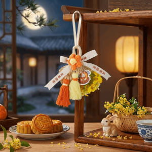 LIDIP DIY Hanging Decorations Handmade Material Kit Moon Festival Pendants Ancient Chinese Style Wind Chimes Mid-Autumn Festival Decor Cultural Activities