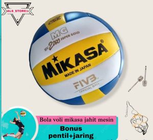 Bola Volly Voli Asli Orijinal Import Empuk Size 5 Mikasa V200W soft touch bahan premium no 1 proliga
