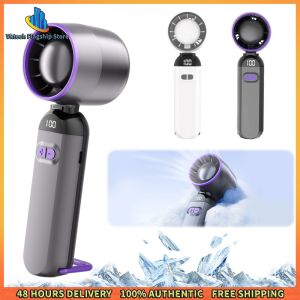 Vktech Portable Handheld Electric Fan with Digital Display Adjustable Cooling Speed for Home and Office Use