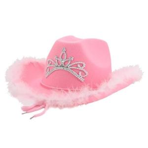 Feather Cowgirl Hat Cowboy Hat Fedora Bachelorette Party Hat For Bridal Party Western Cowboy Hat Disco Dress Up