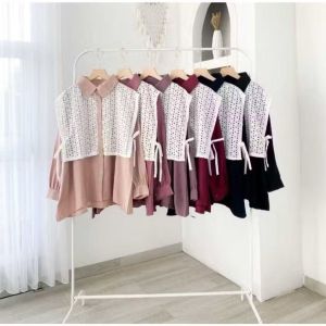 TURUN HARGA !!! DENA KEMEJA POLLO LINEN KOMBINASI KATUN BROKLAT