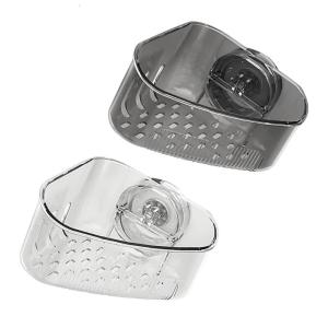 Easy Installation Corner Sink Organizers Suction Mounted ABS Rack For Sponges Brushes Dishcloths Quick Drying