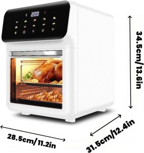 16L Air Fryer Oven Visual Electronic Touch Screen Air Fryers Large Capacity Digital Display Household Smokeless Fully Automatic New French Fries Machine Support Timer Temperature Control Smart Electric Fryer