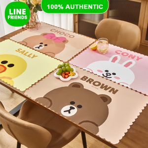 Hàng Chính Hãng 100% Line Friends Placemat Vải Polyester Chịu Nhiệt Đế Lót Ly Chống Bỏng Chống Thấm Nước Khăn Trải Bàn Chống Dầu Quà Tặng Sinh Nhật Chống Trượt Cho Trẻ Em NÂU CONY SALLY CHOCO LFB65