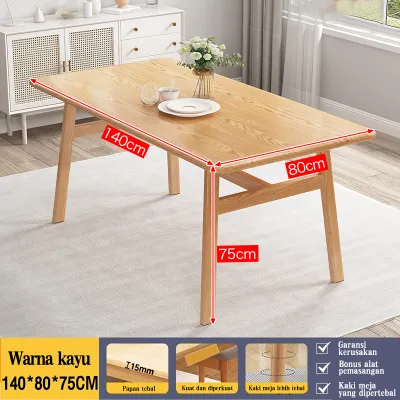 BM Meja Makan Set 4Kursi Meja Makan Kayu Meja Makan Minimalis Meja Murah 140CM Meja Makan Kayu Solid