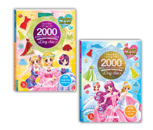 Combo 2c 2000 hình dán trang phục công chúa(mộng mơ+trí tuệ)