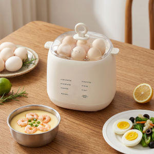 Vktech Mini Egg Cooker with Timer and Reservation Features for Convenient Breakfast Preparation