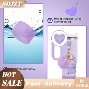 SDJZT 6Pcs Phụ Kiện Thiết Lập Chai Nước Khởi Động Bìa Mini Hooks Son Môi Tay Áo Pouch Pom Daisy Quyến Rũ Keychain Cho Stanley Cốc
