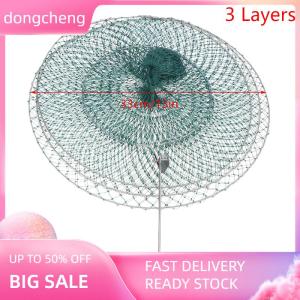 dongcheng Fishing Net 3 4 5 6 Layers Folding Telescoping Quick-drying Nylon Mesh Fishing-Basket Soft Steel Shrimp Cage Fish Cage Fish