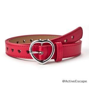 ActiveEscape Children Faux Leather Belt Kids Cute Peach Heart Buckle Belts Girls Waist Belt
