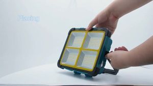 150W Portable LED Work Light with Dual Solar Charging – 7000mAh Rechargeable Floor Light for Emergency