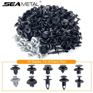 SEAMETAL 100pcs Car Fastener Clip Car Bumper Door Panel Fender Liner Plastic Clips Retainer Plastic Auto Fasteners Rivets