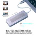 MINIX NEO S2 - USB-C Multiport 240GB SSD Storage Hub for MacBook Silver. 