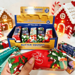 GROCERIY Ultra-Soft Slow Rising Squishy Toy Butter Stick Slow Rising Butter Slow-Rebound Toys Christmas Edition Colorful Butter Squishy Toy Christmas