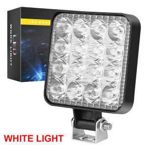 SEAMETAL 12V 24V Car LED Working Light Off Road Spotlight Square Work Lamp 48W Fog Lamp Waterproof Work Light For SUV ATV Truck