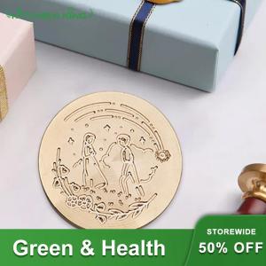 ซองอุปกรณ์งานประดิษฐ์จุกกันน้ำเคลือบสำหรับตกแต่งจุกกันน้ำตราประทับแบบมีศิลปะทรงกลมอเนกประสงค์จุกกันน้ำเม็ดขี้ผึ้ง DIY สินค้ามาใหม่