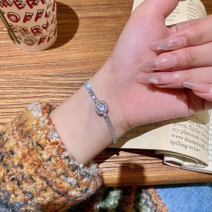 ultimate shiny zircon titanium adjustable braceletข้อมือไทเทเนียมเพทายสไตล์เกาหลีแบบรับได้