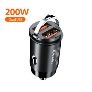 Twitch 200W Mini Dual USB Car Charger 115W PD Type C USB-C Car Phone Charger Super Fast Charging Adapter QC 3.0 Fast Charge Mobile Phone Chargers in Car