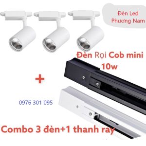 COMBO 3 Đèn Rọi Ray + 1 Thanh Ray Trang Trí Shop Tiết Kiệm Điện RỌI MINI 10W - 20W