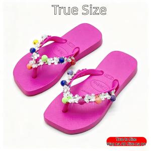 Comfy Flat Sandals 2026 – New Fashion Beaded Flip Flops Cute Princess Shoes for Toddler Girls Casual Outdoor SIZE 24-35