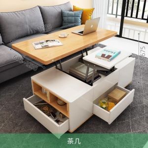 Lifting Coffee Table Folding Dining Table With Wheels Mobile Multifunctional With Chair Nordic Furniture Creative