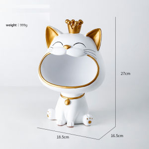 ถาดใส่กุญแจรูปแมวปากใหญ่ แฟชั่น น้ำหนักเบา ของตกแต่งบ้าน ของขวัญขึ้นบ้านใหม่ สไตล์หรู