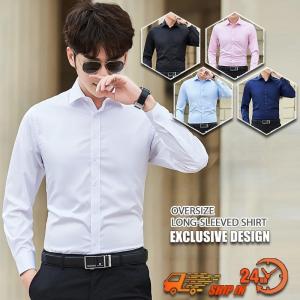 เสื้อเชิ้ตลำลองธุรกิจสำหรับผู้ชาย ZITY สไตล์คลาสสิก สีขาว/ดำ แขนยาว ทรงสลิมฟิต เสื้อกระดุมทางการม เหมาะสำหรับงานปาร์ตี้