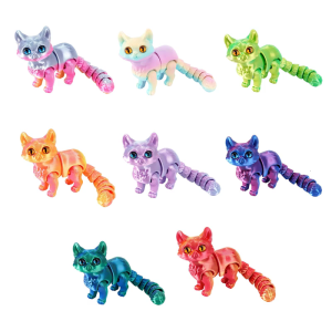 Flexible Joints Articulated Cats Fidgety Toy Desktop Pet Decorations 3D Printed CatsRealistic Hairless Cats Statues