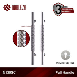 NOBLEZA Pull Handle Gagang Tarikan Pintu Rumah Kayu Kaca Stainless Chrome Black Nikel Matte 60 cm N135