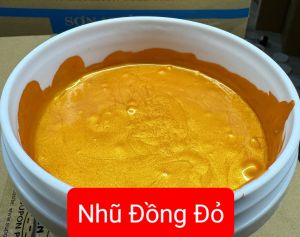 [HỘP 1KG] SƠN NHŨ ĐỒNG ĐỎ HỆ NƯỚC NGOẠI THẤT ĐẬM ĐẶC VÀ ÁNH KIM