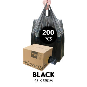 [SG STOCK] 200pcs Rubbish Bag Handle Breakpoint Thickened Disposable Big Garbage Bag Plastic Trash Bags