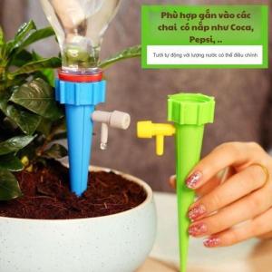 Vòi Tưới Cây Nhỏ Giọt Tự Động Combo 2 Cái Gắn Chai Nước Có Van Điều Chỉnh Bộ Tưới Cây Khi Đi Vắng Mini