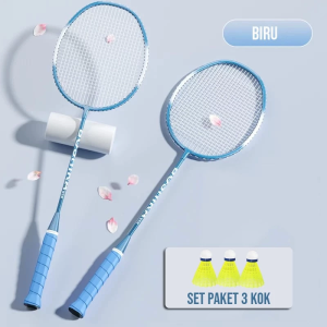 SET 2 Pcs Raket Badminton Bulu Tangkis Olahraga Anak & Dewasa High Quality Premium