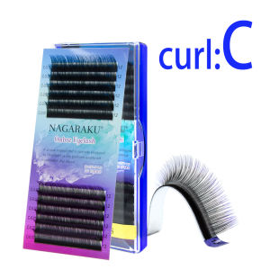 Sambungan bulu mata NAGARAKU 16 baris/kes 7 ~ 15mm campuran premium semulajadi sintetik mink sambungan bulu mata individu