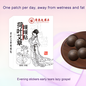 Wet  Buster Big Belly Patch Lotus Leaf Patch Herbal Lotus Leaf Ai Velvet Belly Button Patch