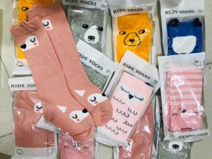 Tất cổ cao vớ cao chống trượt  cho bé nhiều họa tiết Cotton co giản độ đàn hồi tốt 6 tháng đến 3 tuổi - Tất dài đến gối cho bé