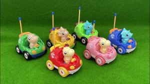 2 Pack Dinosaur Remote Control Cars Toys for Kids 2 3 4 5 6 Years Old Christmas Birthday Gifts for Boys and Girls Ages 2-6 Dino Race Car Toddlers Toys with Music and Light(Red Blue)