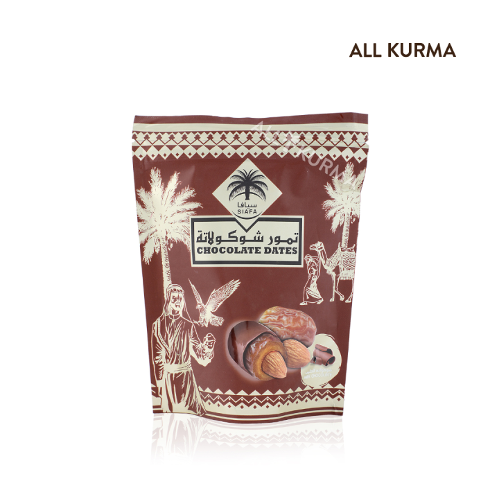 Siafa Milk Chocolate Dates with Almonds In Pouch 100g