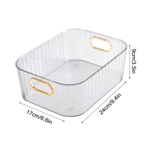Elegant Acrylic Desktop Organizer Box - Multi-Compartment Storage Basket for Cosmetics Snacks and Everyday Essentials