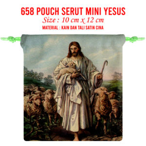 Pouch Serut Seri Yesus Kristus Jesus Christ Souvenir Dompet Rosario Kristen Katolik Kristiani