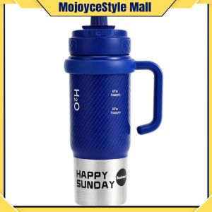 Durable Stainless Steel Insulated Water Bottle with Handle and Straw Leak-Proof for Gym and Outdoors