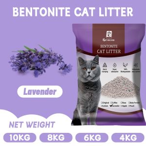 10KG Natural Bentonite Cat Litter Sand Bentonite cat litter 8 scents deodorized cat litter Lemon Lavender Apple