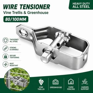 NOBLELUX 80mm Wire Tightener All-Steel Heavy Duty Electric Fence Tightener Cable Fastening Wire Buckle Farm