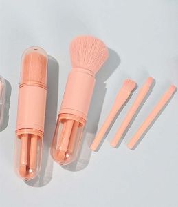 Reals 4 in 1 Travel Portable Eye Makeup Brushes Set Telescopic Eyeshadow Eyeliner Eyebrow Brush Lip Make Up Brushes kit