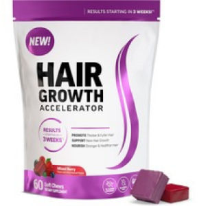 Hair Growth Accelerator Soft Chews 60 Soft Chews Mixed Berry Flavor 3 Weeks Effective Hair Growth and Hair Care Dietary Supplement