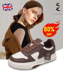 vivi lifestyle Fashion color matching full leather thick sole casual sneakers