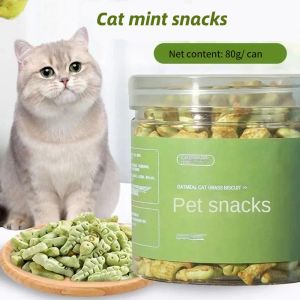 80g Catnip Cookies Pet Snack Treats Small Fish Biscuits Hair Removal Ball Molar Teeth Cleaning