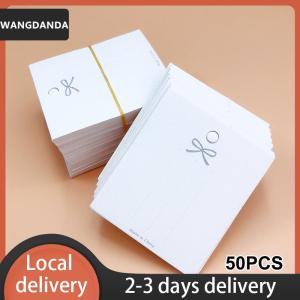 [COD] WANGDANDA Ship within 24 hours 50PCS White Hairpin Card Trinket Bow Display Cards Cardboard Packing Paper