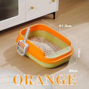 Paw Cat Litter Basin Thickened Semi-closed Cat Litter Basin Anti-splashing Cat Toilet Cat Litter Box